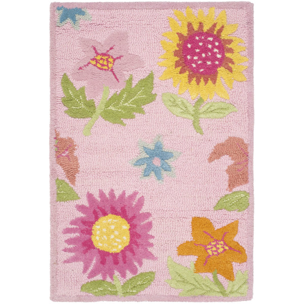 Harriet Bee Claro Floral Handmade Tufted Pink Area Rug & Reviews Wayfair